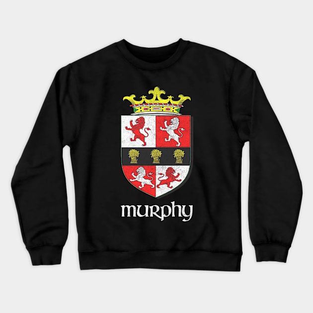 Murphy / Faded Style Family Crest Coat Of Arms Design Crewneck Sweatshirt by feck!